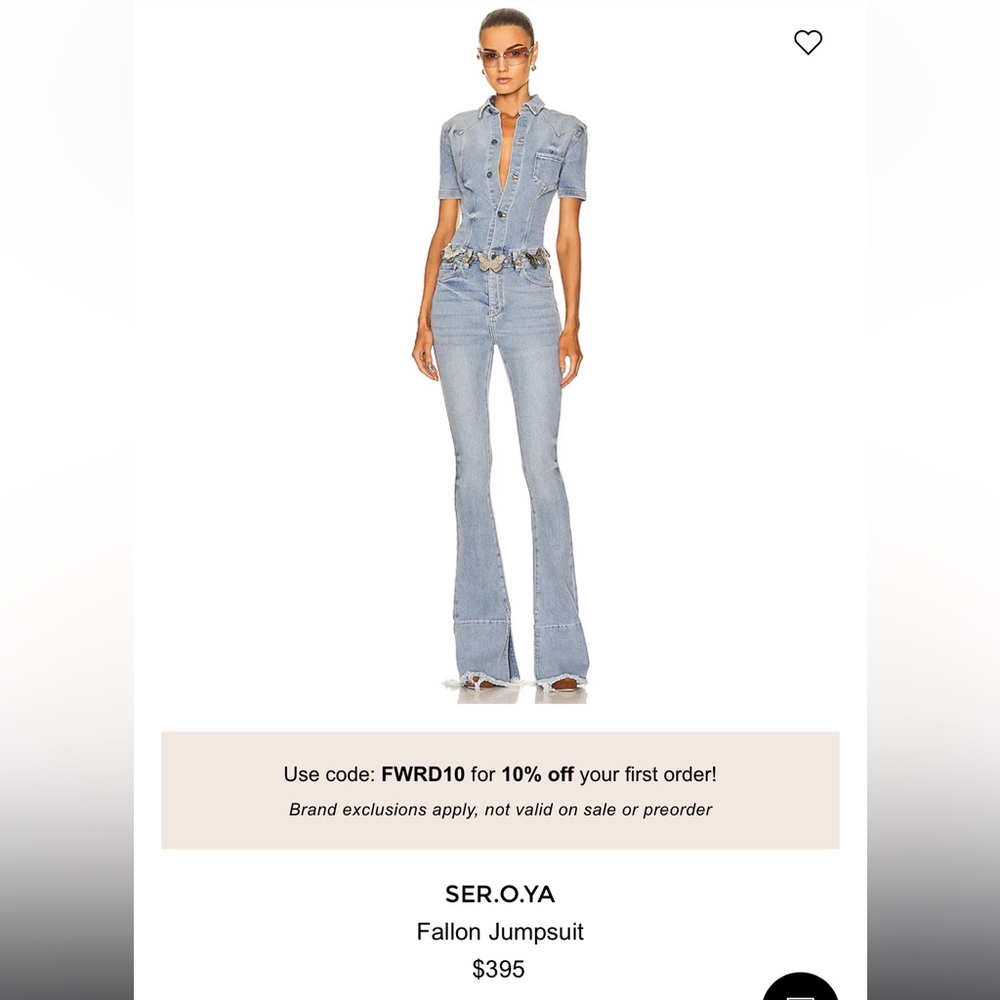 SER.O.YA Light Blue Denim Jumpsuit